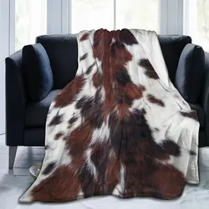 Cow Print Cowhide Throw Blanket All Season Brown Warm Lightweight Soft Fuzzy Flannel Blanket for Bed Sofa Couch,gifts for FriendFather's Day, Thanksgiving, Halloween, holiday gifts for family and friends