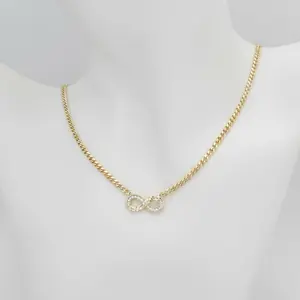 Cadena #344 delgada con infinito Gold plated