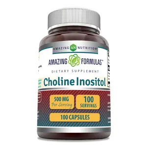 Amazing Formulas Choline Inositol 500 Mg Supplement | 100 Capsules | Non-GMO | Gluten-Free | Made in USA
