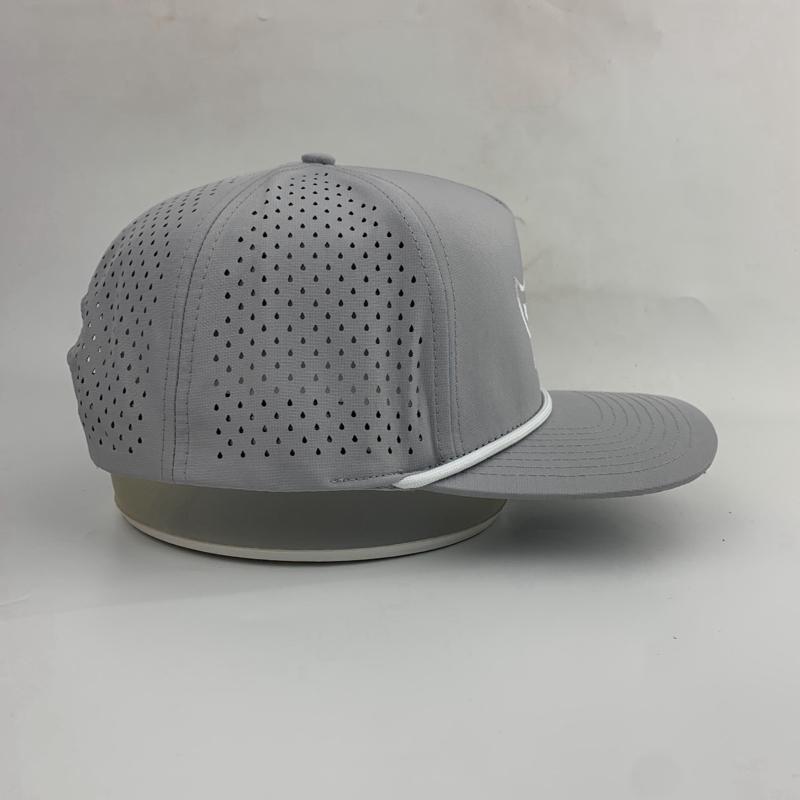 3 Under Par Co "Par 3" Edition Golf Hat - Grey with Perforated Design and White Trim