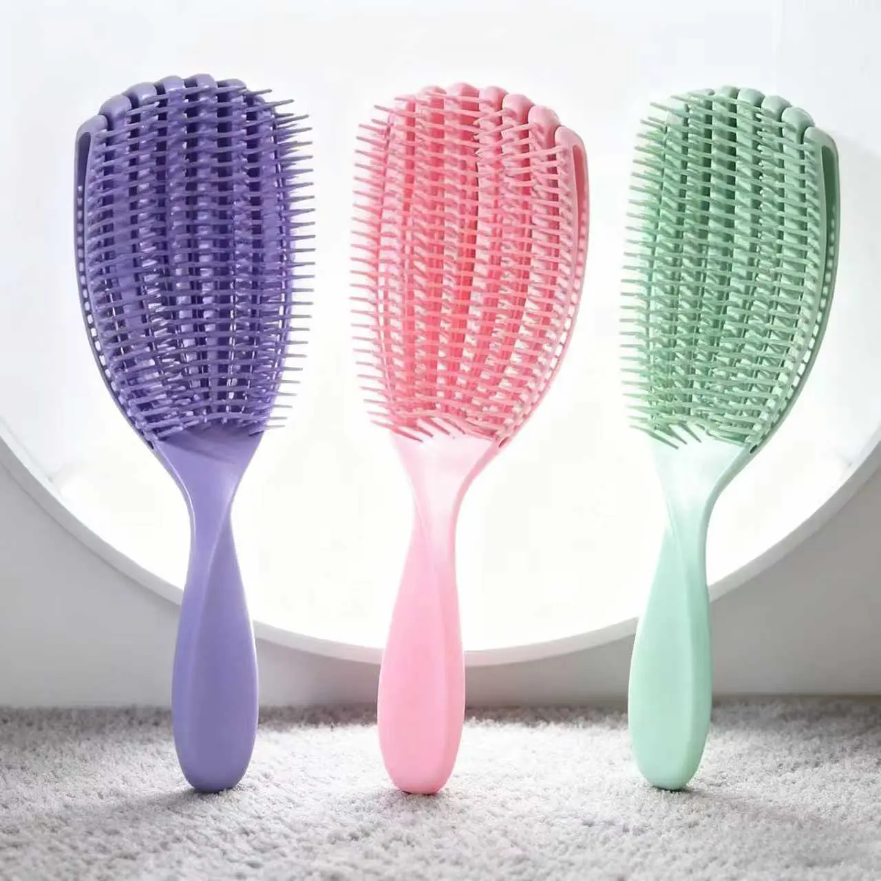 Smooth Hair Comb for All Hair Types, Suitable for Dry and Wet Hair, Soft Bristles, Easy Detangling and Cleaning, Reduces Knots and Breakage, Detangler Brush, Detangling Hairbrush, Anti Tangle Brush, Hair Grooming Brush, Haircare Brush
