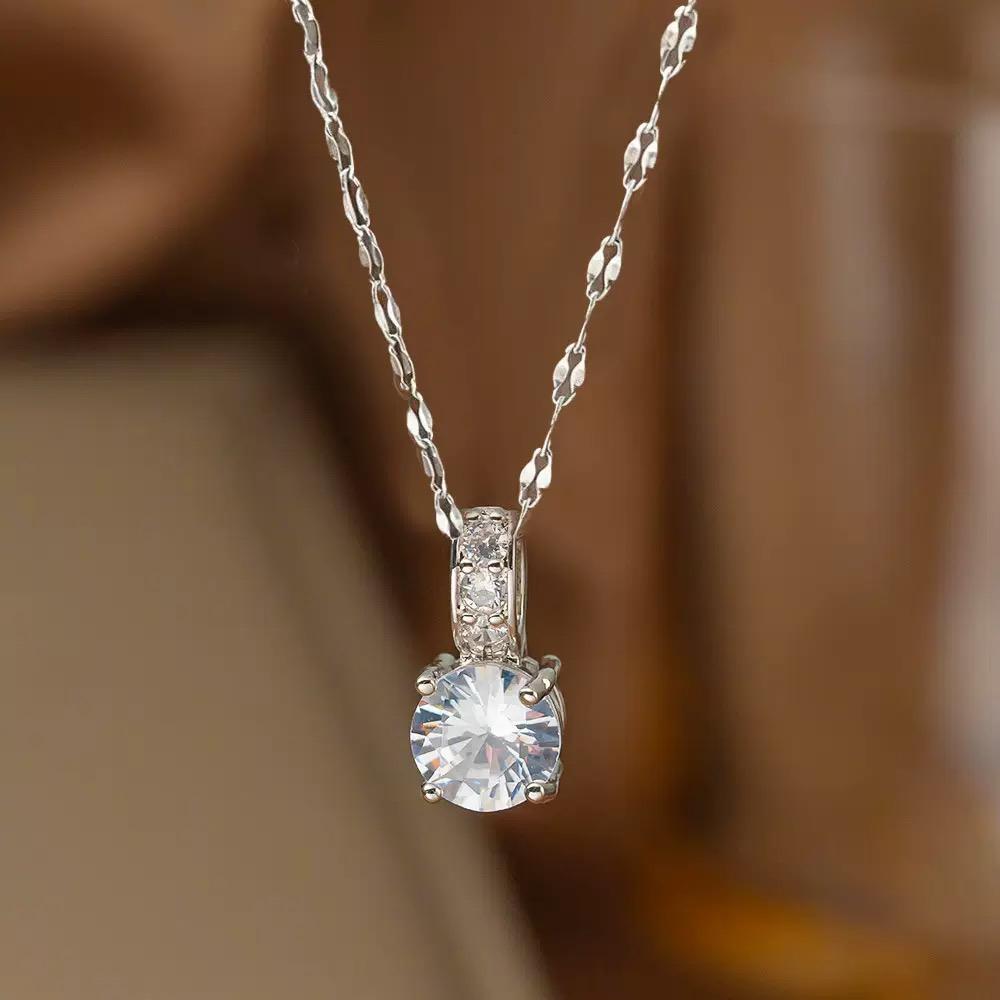 Delicate Cubic Zirconia Pendant Necklaces for Women, Moon & Star, Butterfly, Swan & Heart Charm Necklaces, Cute Aesthetic Jewelry Gifts for Parties & Holidays