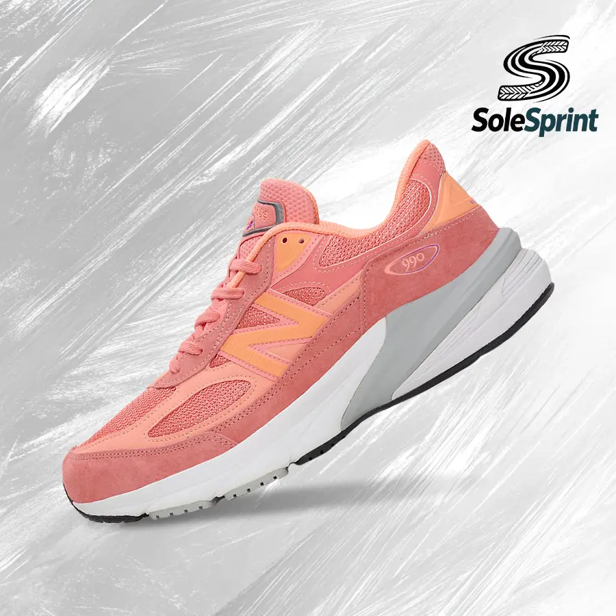 New Balance 990v6 MiUSA Sunrise Rose Men's Lifestyle Sneakers - Male Running Shoes, Shock-Absorbent Comfort, Vintage, Spring-Summer Inspired, Gym-Streetwear Casual, Model U990SR6, Casual Wear