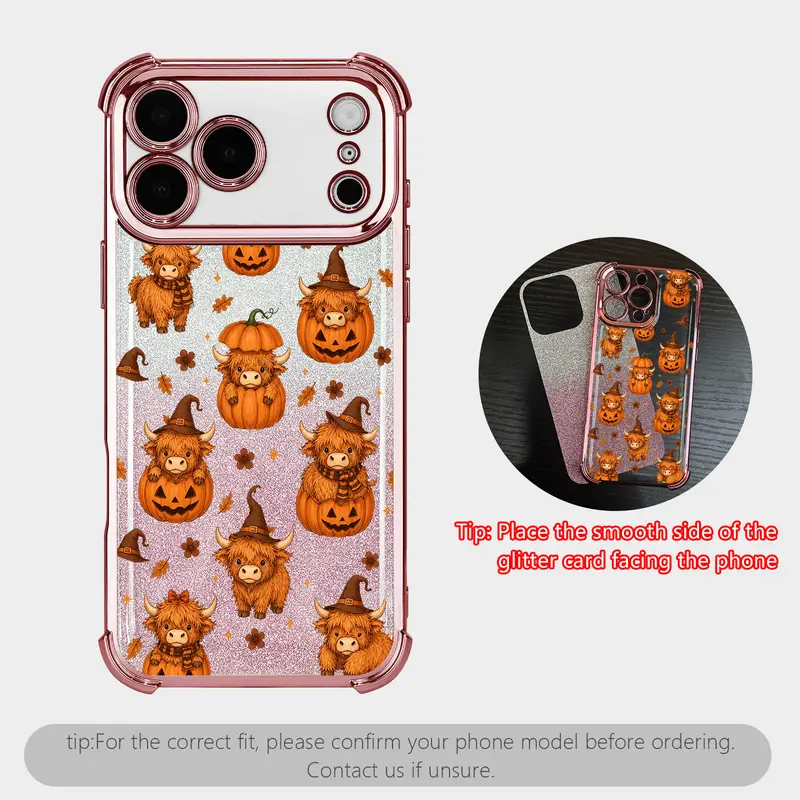 Phone Case for Samsung/iPhone Case 18 Pro Max 17 Air 16 15Plus 14 13 12 11 S25Ultra S24FE S23 S22 Phone Case,Highlandcows Pattern Cases, Four-corner airbag drop protection, Protective TPU Cover, Protection Durable.JY125