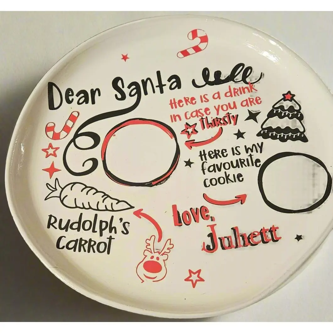 Santa Plates - Red and Black
