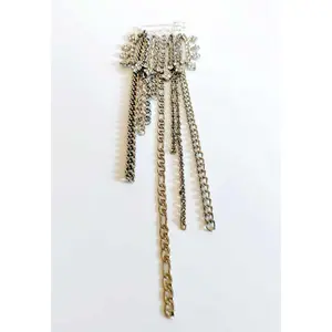Crystal Clover Lapel Pin - Unique Accessory with Intricately Cut Crystal Glass Rhinestones, 10" Length, Casual Brooch, Unisex