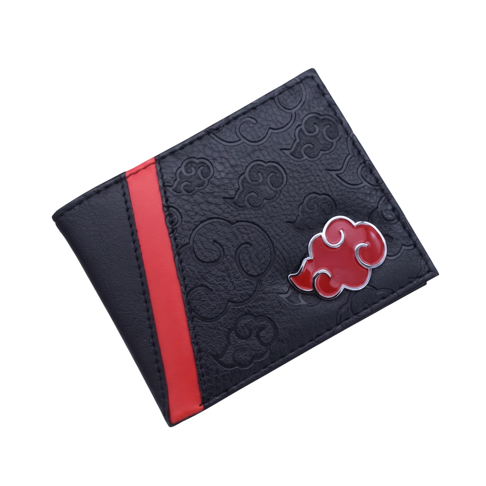 Akatsuki Anime PU Leather Wallet - Red Cloud Symbol, Foldable,Card Slots, Cash Compartment, Zipper Coin Pocket, Anime Manga Gift for Fans