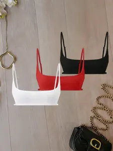 Fashion Women's Three-Piece Ribbed Knit Halter Top Set Fit, Adjustable Thin Straps Short Tank Top, Daily Sexy Leopard Basic