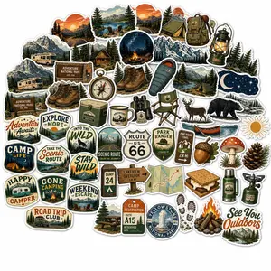 National Park Stickers Pack 60pcs Retro Travel Poster Waterproof Vinyl Decals