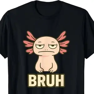 Axolotl Bros Meme Graphic Cotton T-Shirt, Cute Axolotl Retro Oversized Casual Tee, Perfect Gift For Meme Lovers