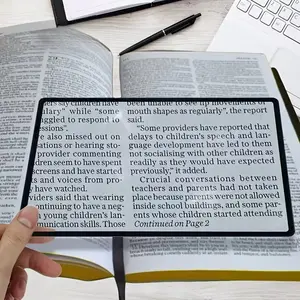 Ultra-Thin 3x Magnifying Glass, Transparent Card Design, Portable and Easy to Use, Ideal for Reading Maps, Books, Documents, Seniors & Students