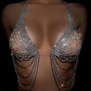 Wicked Web Drapelette Rhinestone Bra Top