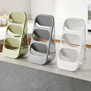Multifunctional 3 Compartment Wall-Mounted Tableware Rack, Space-Saving Kitchen Accessory, Washable Utensil Storage Holder