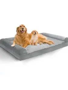 Orthopedic U-Shaped Dog Bed Pad - Large 42"x30"x6.5" U-Shaped Sofa, Waterproof, Removable Cover, Cozy Rose Plush, Egg Crate Foam, Joint Support, Ideal for Medium to Large Dogs Up to 80 lbs for Deep Sleep,summervibes
