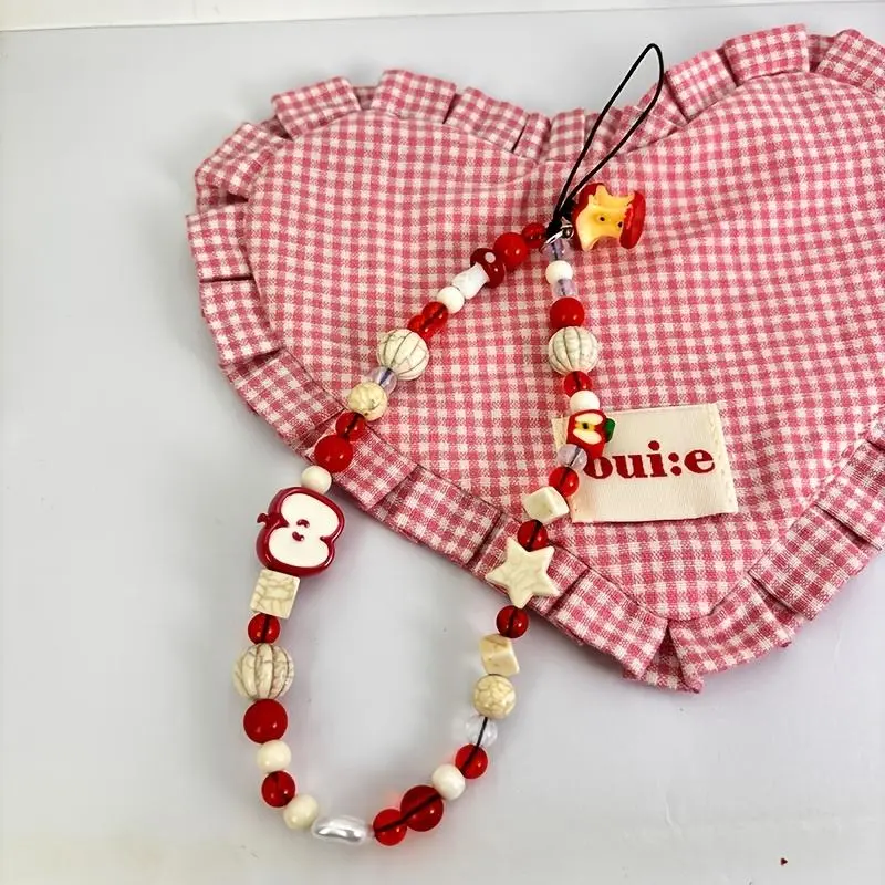 Cute Beaded Mobile Phone Chain, Anti-lost Phone Lanyard, Phone Charm, Phone Strap for Women & Girls, Fashion Cell Phone Accessories for Daily Use
