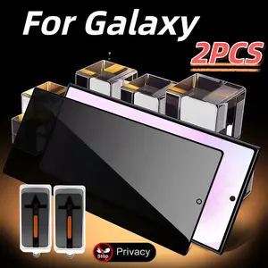 2-Pack Privacy Tempered Glass Screen Protector for Samsung Galaxy S25 S24 S23 S22 Ultra Plus, Easy Install, Dust-Free, Bubble-Free, 9h Hardness
