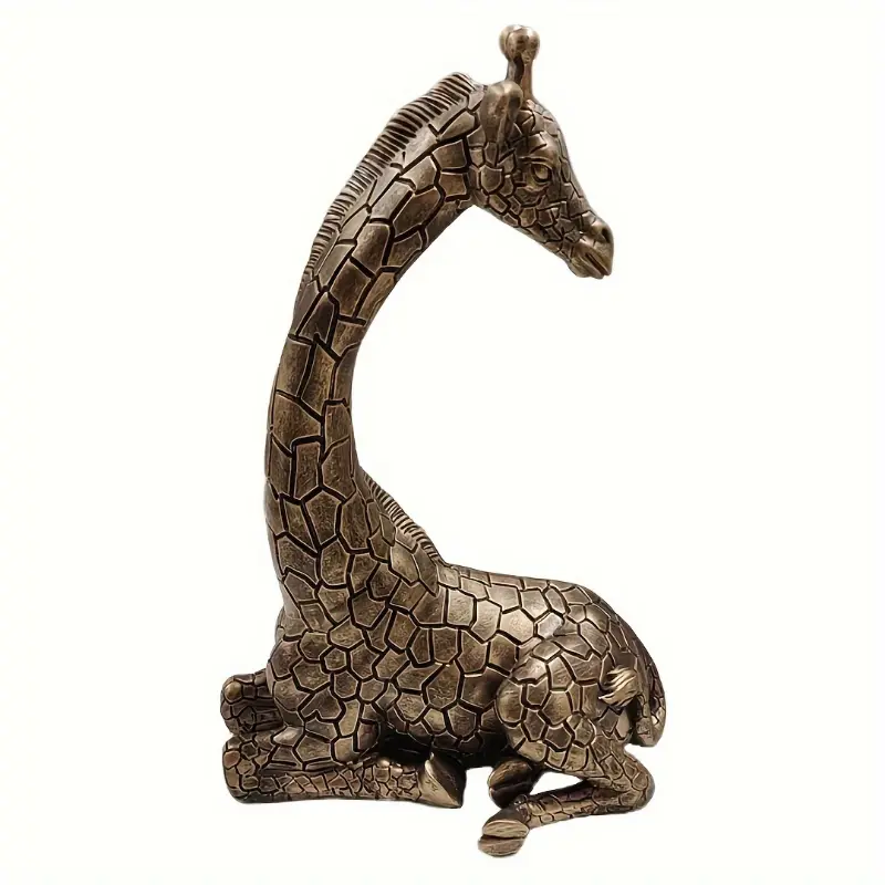 Creative Giraffe Statue Decor - Modern Sitting Giraffe Figurine, Made of ABS Material, Animal Craft Ornament for Entryway, Living Room Cabinet fengshui ornament silk  flowers farmhouse kitchen cute decoration  African Multicolor print highland cow desktop
