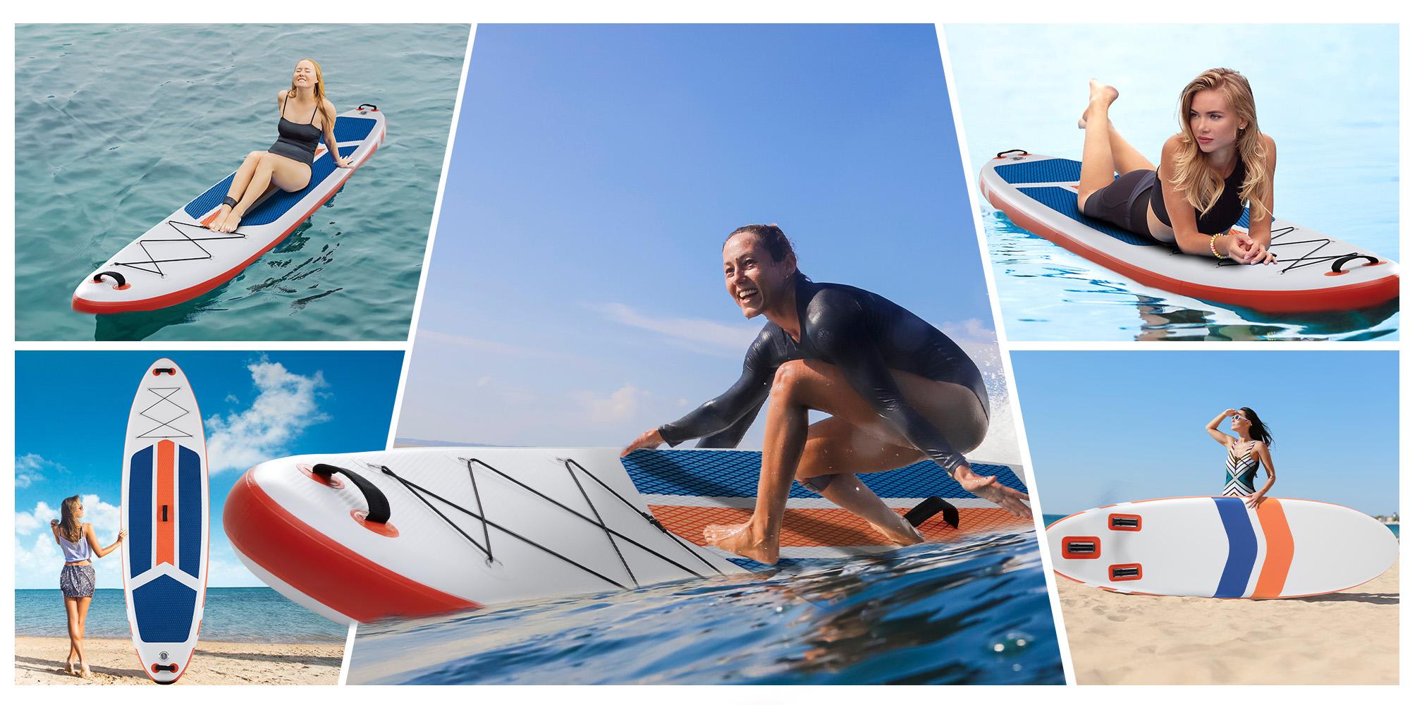 Ultra-Light Inflatable SUP Board w/ 2-in-1 Adjustable Paddle | Wide Non-Slip Deck & Premium Accessories | All Skill Levels (Adult/Youth)