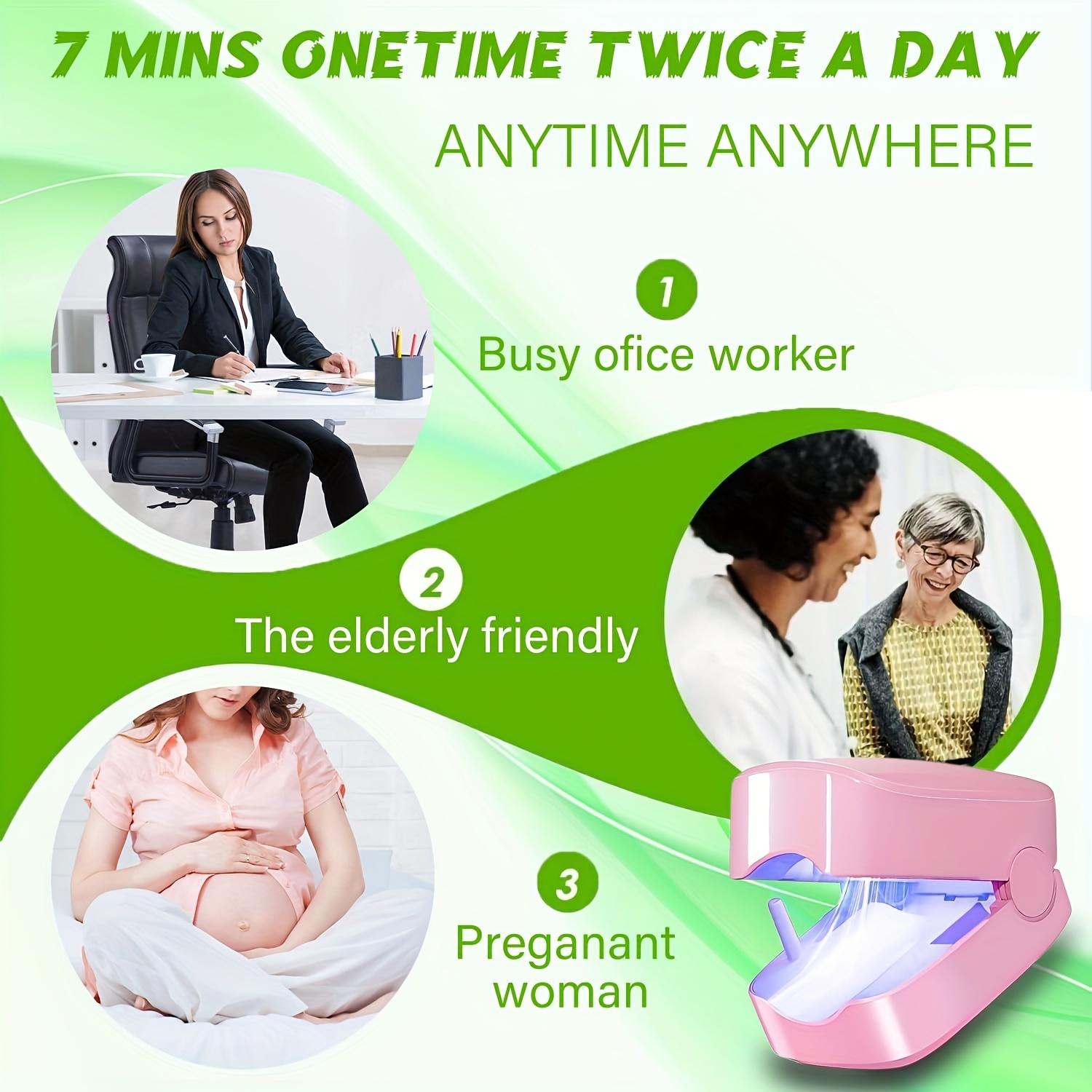 KTS FDA Cleared Nail Fungus Laser Treatment Device 7-Minute Home Care for Hand Toenail Infections Dual-Light Portable Pink Design