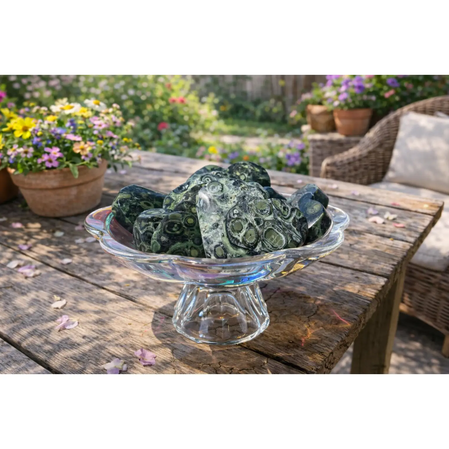Natural Kambaba Jasper Crystal Energy Hearts, Kambaba Stone for Grounding, Balance Emotions, Chakra Cleaning, Negative Energy Protection