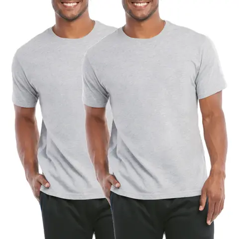 Men's 2-Pack Cotton Crew Neck Short Sleeve T-Shirts - Classic, Fitted, Plain, Round Neck, Breathable Fits, S-3XL Regular/Big & Tall, for Workout, Casual Athletic Use