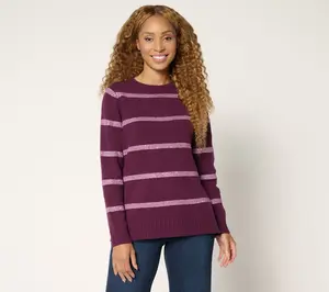 Belle by Kim Gravel Micro Sequin Stripe Sweater