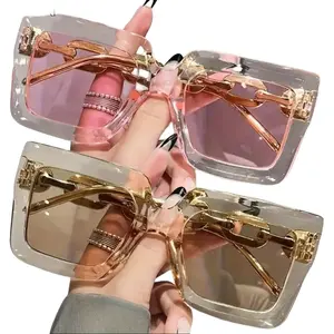 2-Pack Oversized Women’s Glasses Luxury Rose Gold Frame Transparent Acrylic Lenses Trendy Gradient Sunglasses Lightweight Stylish Eyewear for Parties Travel Beach & Outdoor Activities Anti-Blue Light Adjustable Strengths Cat Eye Color Block Frame