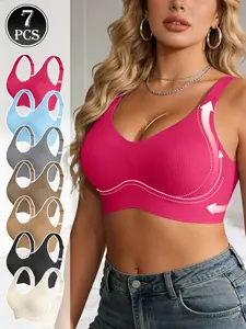 Women's Comfortable Seamless Underwear Set, Breathable Soft Fabric Design, Ideal for Daily Wear & Active Lifestyle, Fashion, Essential Bra