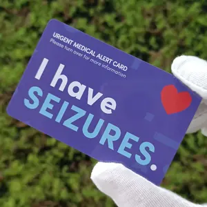 Seizures Writable Neurology Alert Card, Portable Colorful Notice Card for Patients, Bilingual Instruction Cards
