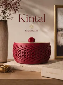 3D Printed Kintal Decorative Storage Box - Intricate Geometric Design, Eco-Friendly Modern Containers with Handle, Home Organizer