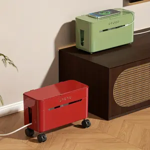 Cable management box with rollers, desktop cable management with cover