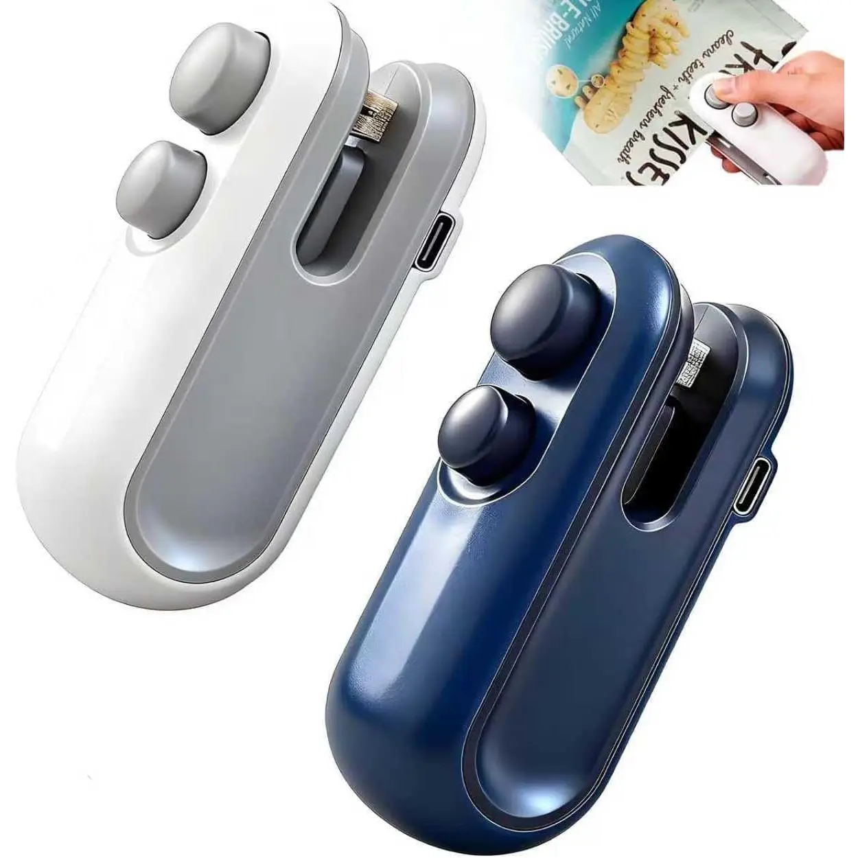USB Rechargeable Mini Bag Sealer 2-in-1 Heat Sealer & Cutter