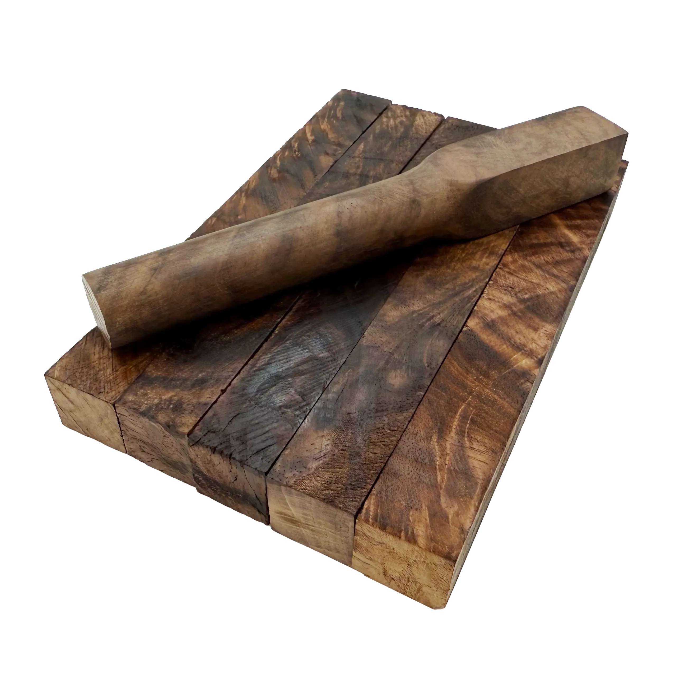 Burled Highly Figured Walnut Pen Blanks - 3/4" x 3/4" x 5" (5 Pcs)