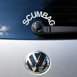 SCUMBAG Decal for Rear Windshield 4.5 inch - Perfect for Car Customization and Personalization