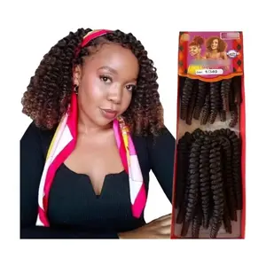 18 Roots Low-Temperature Flame-Retardant Synthetic|130g Spring Twist Hair Extensions| Memorable Gift for Creating Bold Braided Looks|A thoughtful gift for anyone who loves versatile, low-maintenance hair extensions.