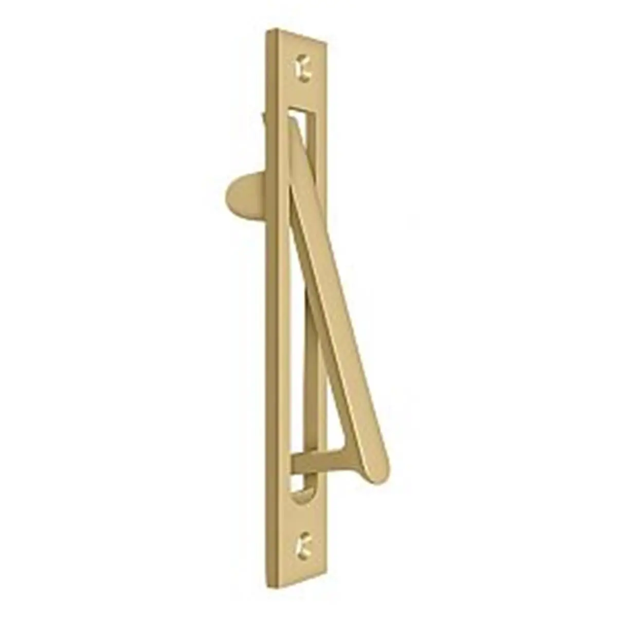 212 MAIN HD Pocket Door Edge Pull D-Handle Door Plate - Solid Brass Hardware, Brushed Finish, 6.18 x 1.25 in Dimensions, D-Handle Door Plates