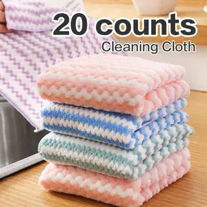 20-Pack Microfiber Cleaning Cloths Ultra Soft Absorbent Dish Towels Rags for Kitchen Dishwashing Home Cleaning Random Colors Super Absorbent Microfiber Towel