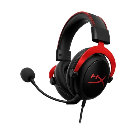 HyperX Cloud II Esports Gaming Headset - Circumaural Over Ear Gamer Stuff with Mic, Multi-Platform PC Accessories, 53mm Drivers, Memory Foam Cushions, Long Playtimes, Adjustable Clamping, Durable Reliable Aluminum Frame for Comfortable Experience