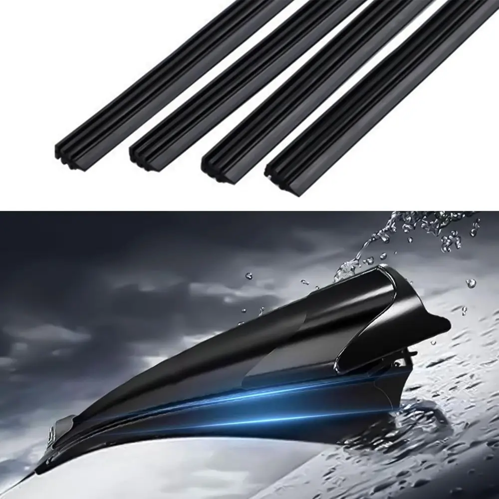 4PCS Wiper Blade Refill, Universal Car Accessories, 26" Adjustable Size of Universal Replacement Windshield Wiper Refill Replacement For Front, Rear Windshield Wiper Rubber Strip (26Inch)