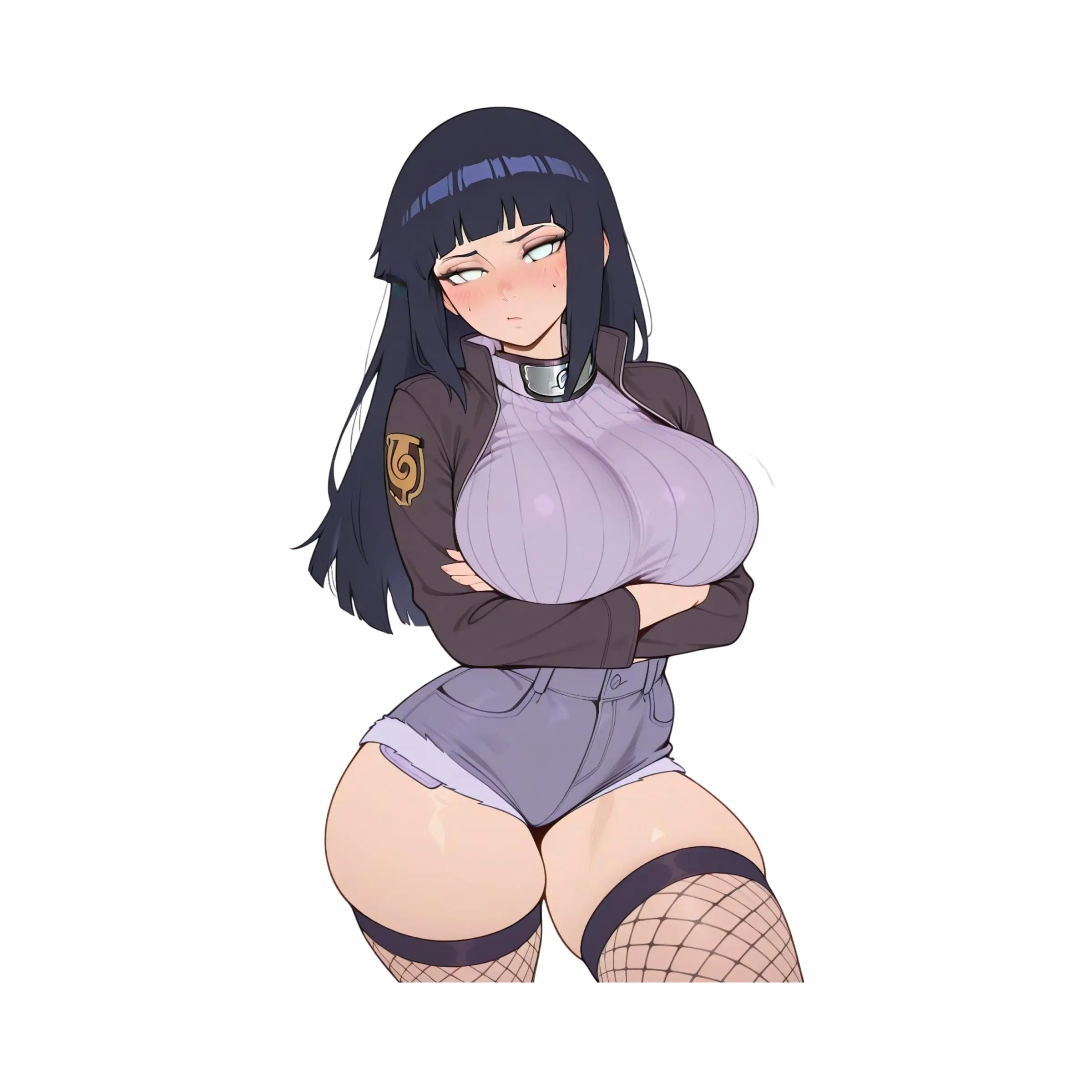 Hinata Inspired Anime Sticker, Cute Ninja Waifu Decal, Laptop Tumbler Car Window Anime Fan Gift