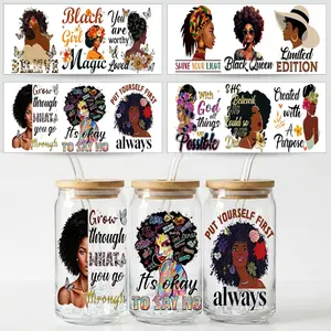 4pcs/set UV DTF Cup Wraps Decals, Waterproof Self-Adhesive Transfer Paper for Mugs & Bottles, 3D Crystal Labels, High-Quality DIY Crafts, Crafting Projects, Personalize, Versatile Use