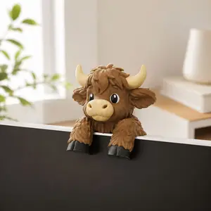 3D Printed Highland Cow Figurine animal home decorative - Cute Home Decor Statue for Living Room, Bedroom Display Ornament,perfect holiday present
