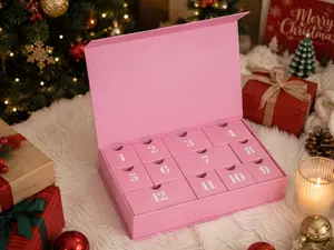 12-Day Christmas Countdown Advent Calendar - Reusable Surprise Gift Box Set, Handmade Paper Crafted for Holiday Parties and Events