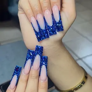 Glitter Blue Nails