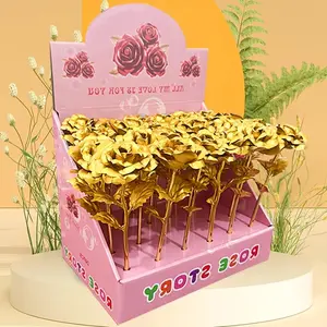 24PCS24K gold imitation rose, exquisite packaging display box, multi-functional design for weddings and special occasions | Suitable for Halloween, Christmas, Easter, Valentine's Day