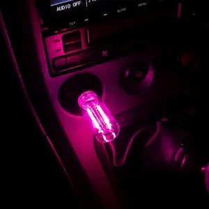 Car USB Night Light Touch Dimmable LED Filament Lamp Portable Lighting Plug and Play Decorative Atmosphere Light for Car Bedroom