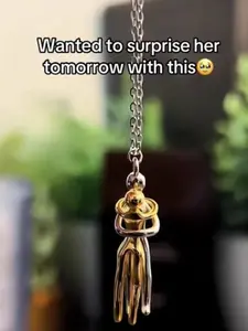 Unique Sliding Necklace for Couples, Love Knot Necklace, Trendy Fashion Personalized Pendant Chain, Perfect Gift for Friends, All Season Wear