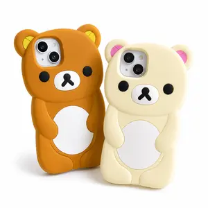 Compatible with iPhone 15, 14, 13, 12, and 16 Pro Max; popular silicone bear couple phone case; soft silicone phone case suitable for both men and women; shockproof drop protection case Funny bachelorette gift graduation