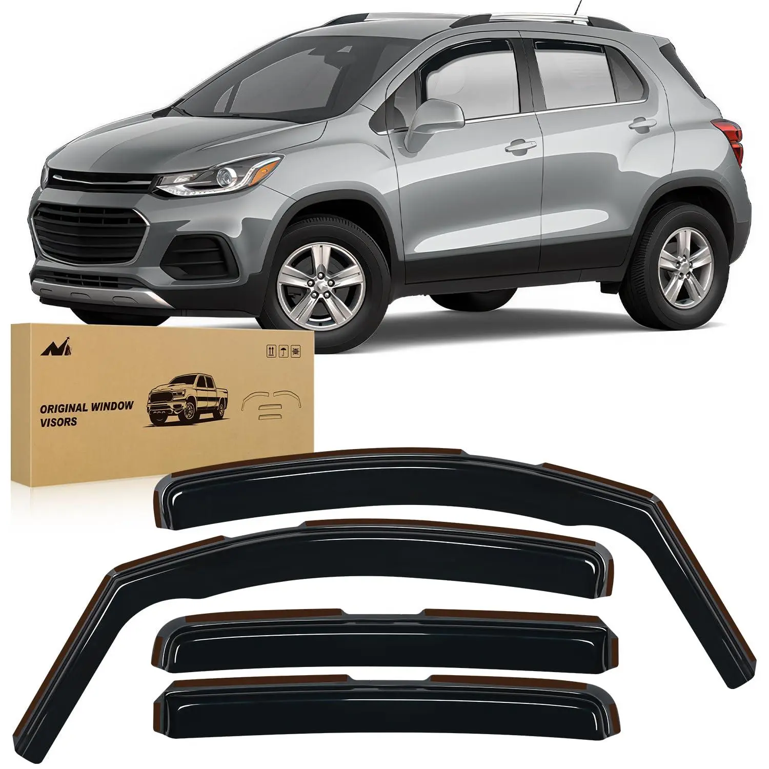 In Window Deflectors For Chevrolet (chevy) Trax 2014 2015 2016 2017 2018 2019 2020 2021 2022 2023  Buick Encore 2013-2023 Vent Visors Rain Guards-4pcs