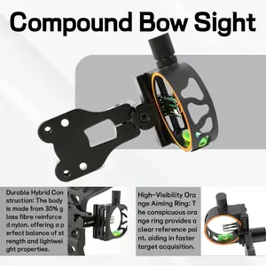 1PC Compound Bow 5-Pin Sight, Precise Adjustable Archery Equipment, Professional Accessory for Outdoor Shooting, Competition and Hunting